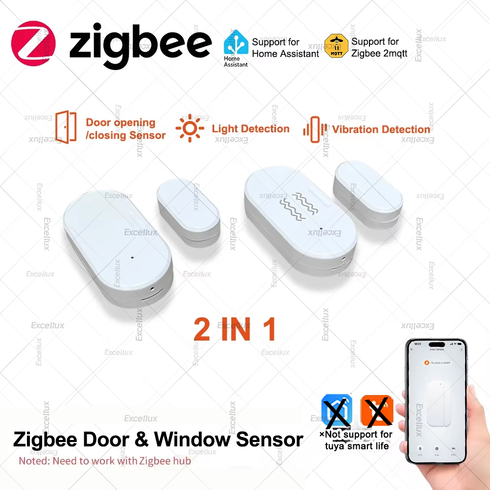 Home Security Doors - Zigbee 3.0 Kapı Pencere Sensörü Parlaklık/Titreşim