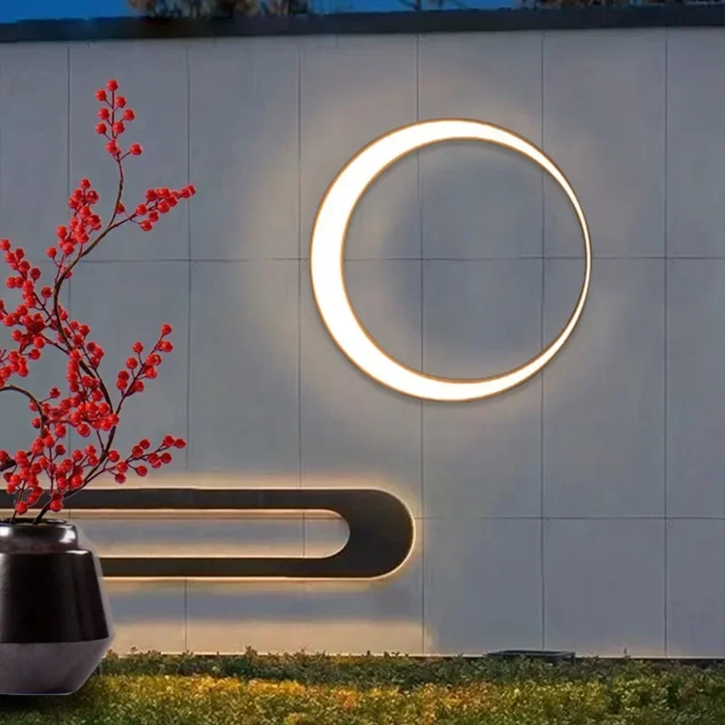 Home Security Yard Sign - Modern Açık Su Geçirmez Ay Duvar