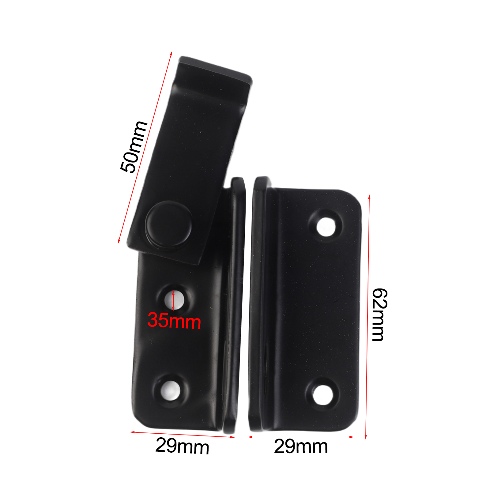 Home Security Doors - 1 adet siyah paslanmaz çelik kilitlenebilir