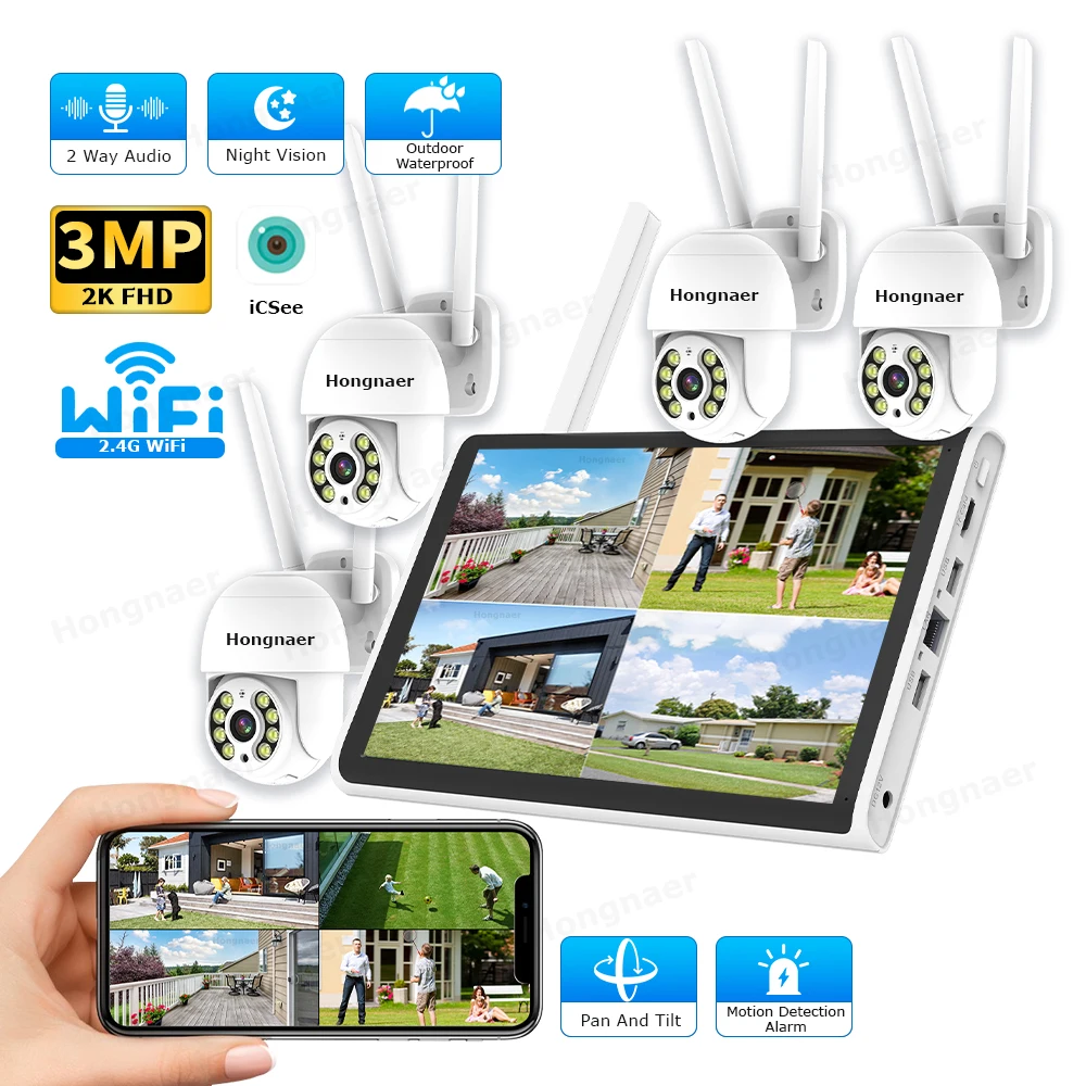 Home Security System - 2026 Hongnaer 3MP 4 Kanallı WiFi