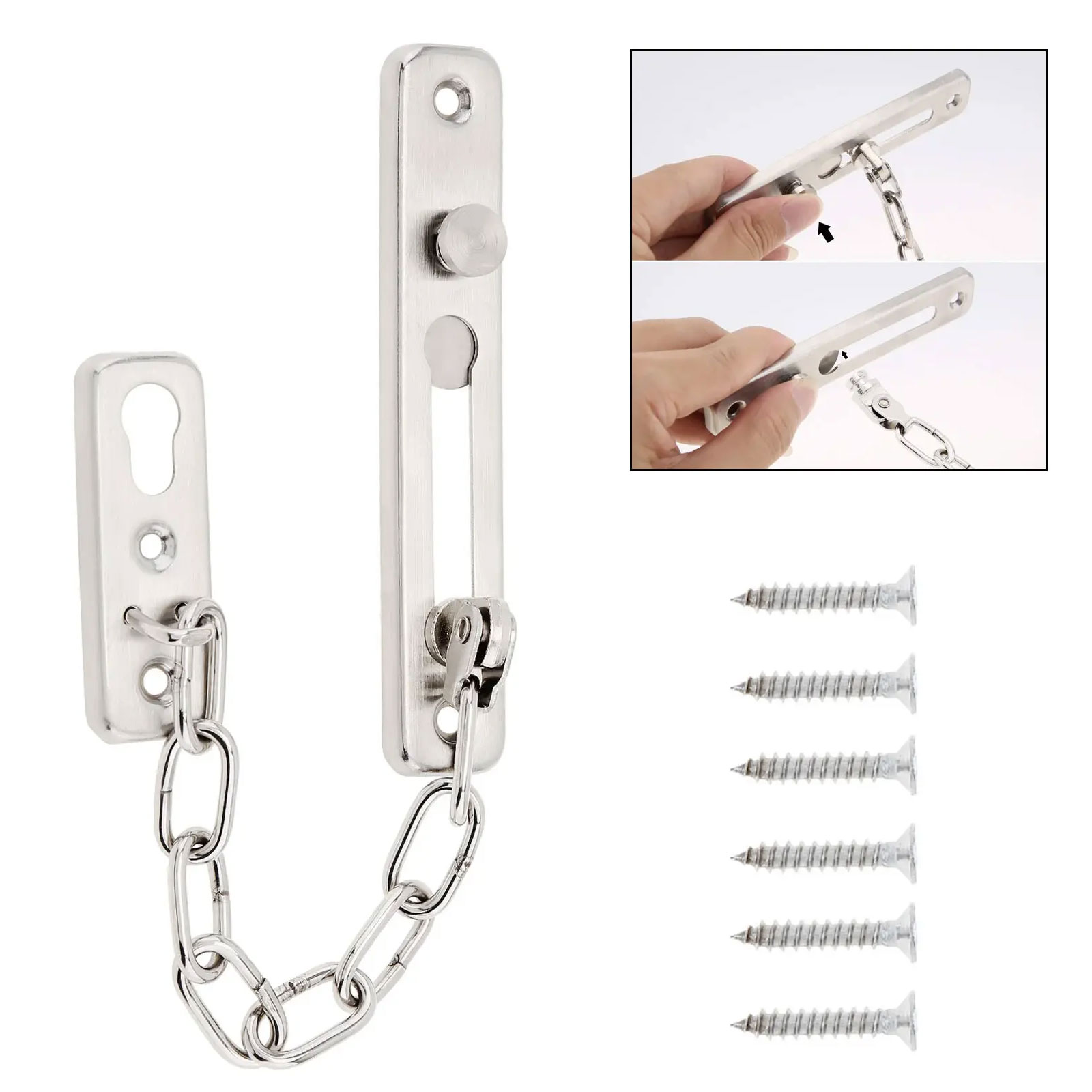 Door Chain Guard - Sağlam Güvenlik Kapısı Sürgülü Zincir Kilidi