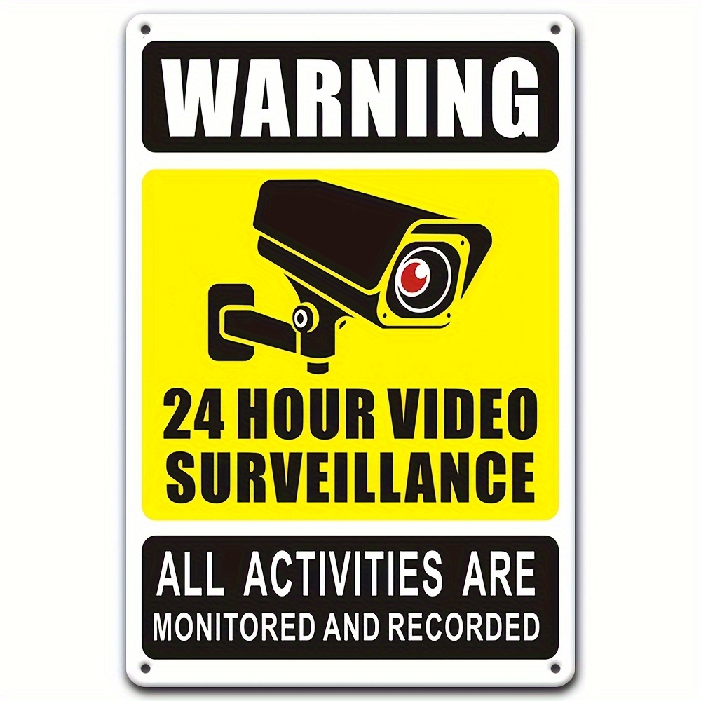 Home Security And Monitoring - 7/24 Video Gözetim Uyarı Levhası -