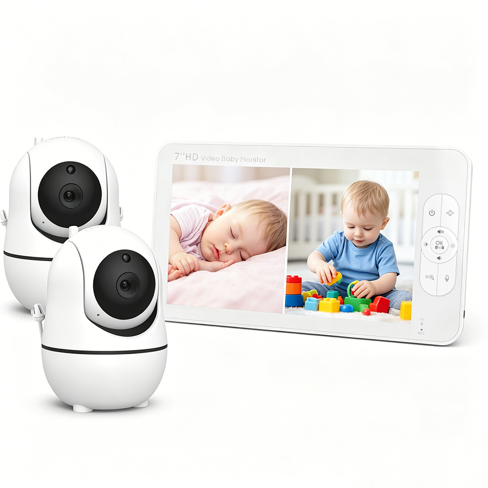 Home Security Cameras Uk - 7 inç 1080P bebek monitörü çift