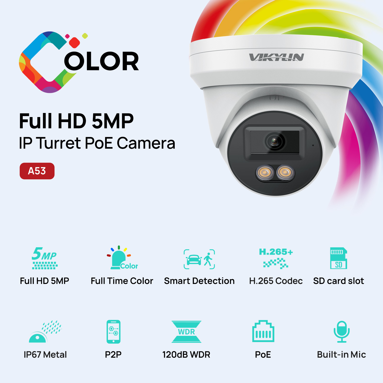 Home Security Service - VIKYLIN 5MP IP Güvenlik Kamerası, Tam