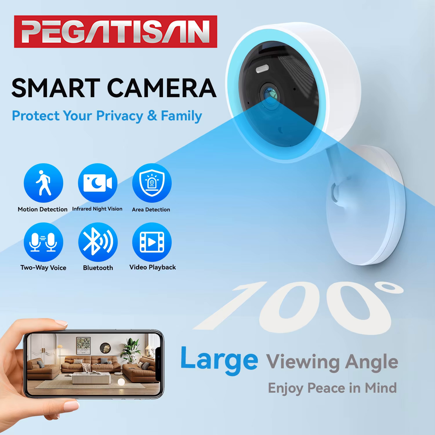 Home Security Lidar - PEGATAH Tuya Smart 5MP HD Kapalı