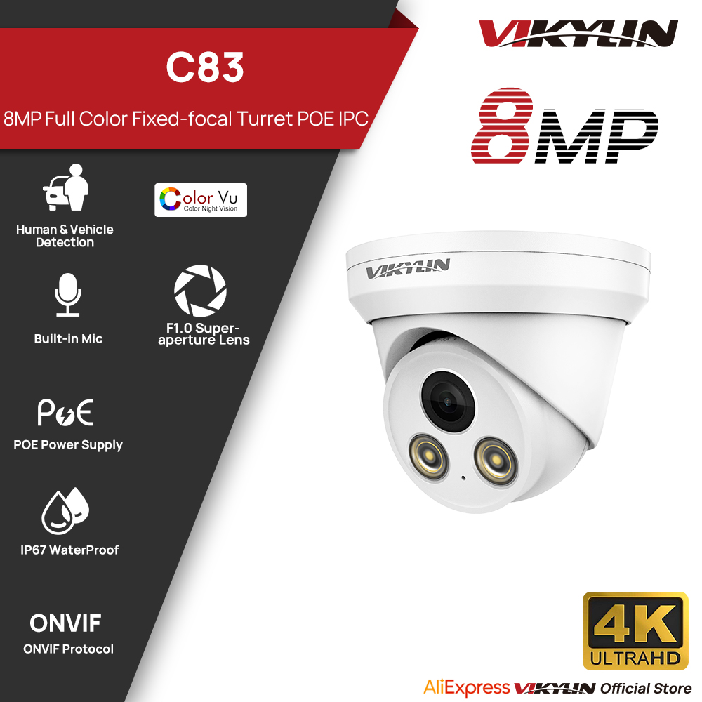 Home Security Service - VIKYLIN 8MP Tam Renkli IP Kamera