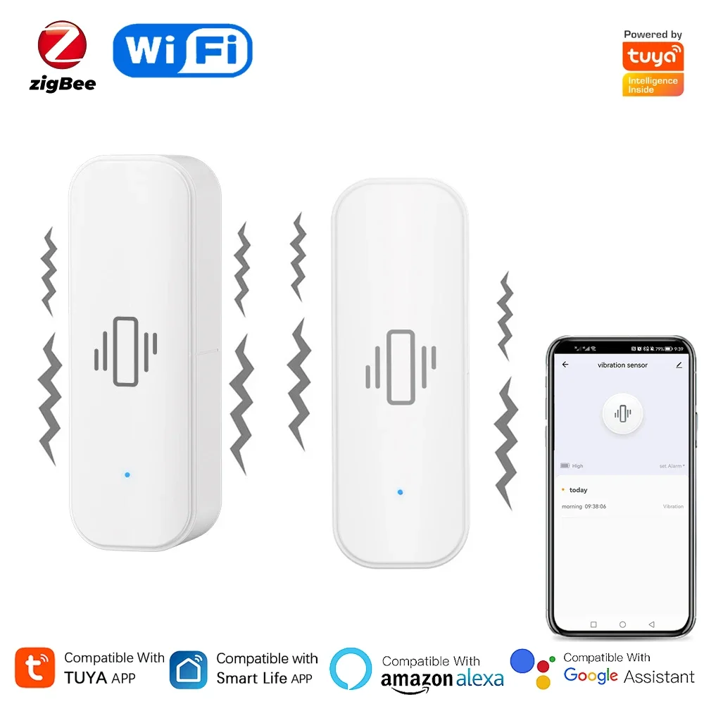 Home Security And Monitoring - Tuya WiFi/Zigbee akıllı titreşim sensörü ev
