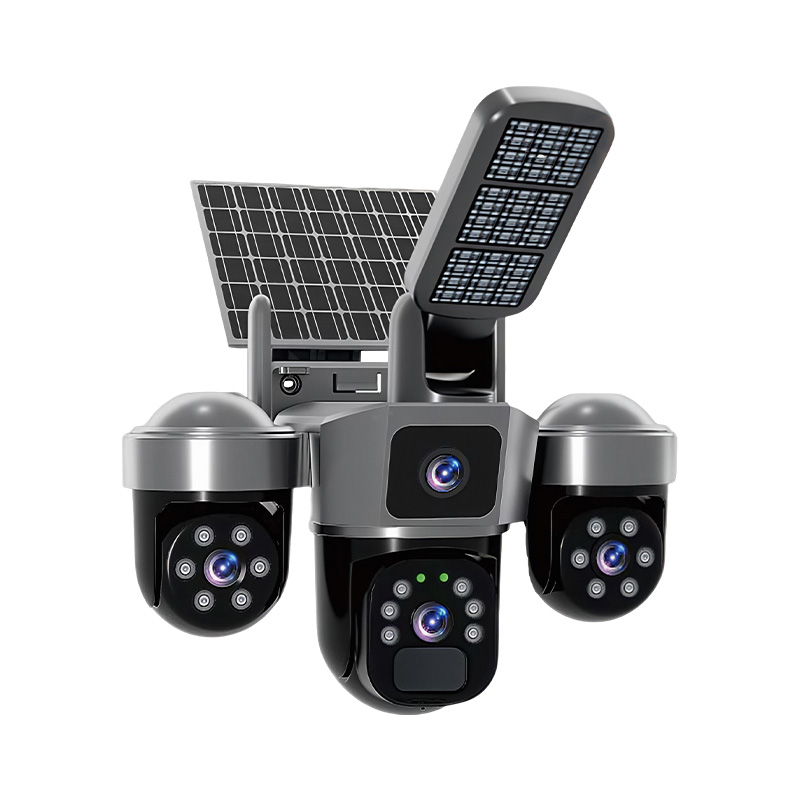 6MP V380 APP Güneş Enerjili Üç - Home Security Flood Lights incelemesi ve fiyatı