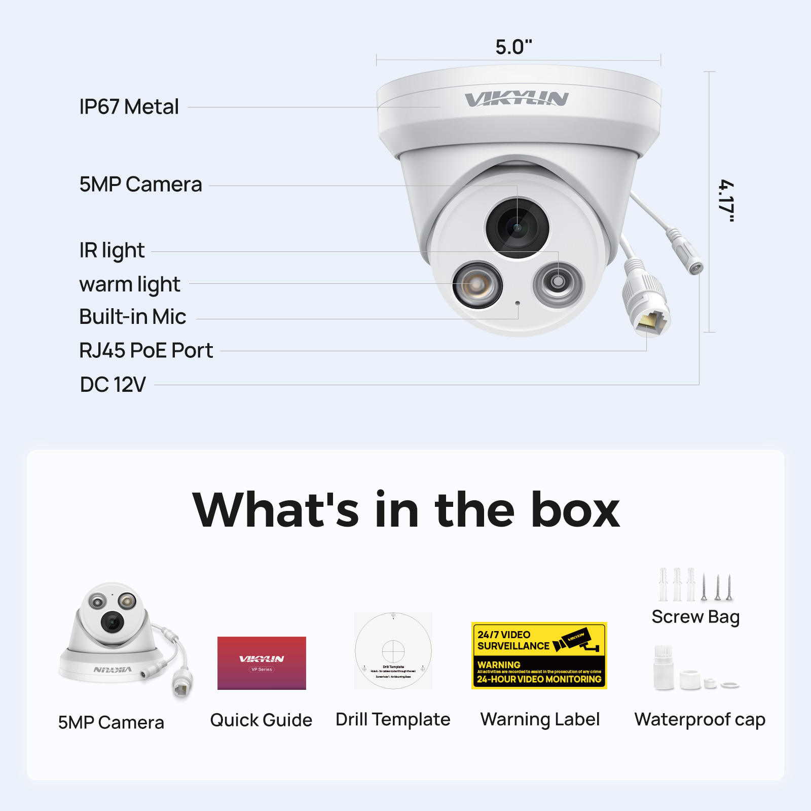 VIKYLIN 5MP Akıllı Çift Işıklı - Home Security Service incelemesi ve fiyatı