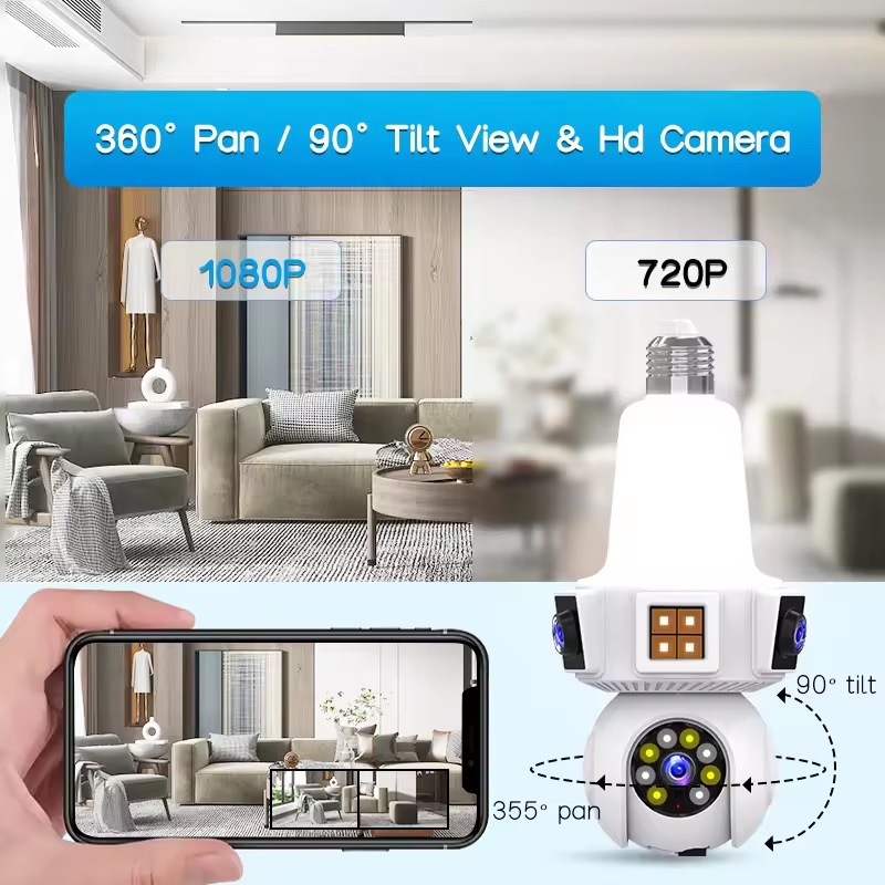 6MP V380pro APP Çift Lens Tam  - Home Security Flood Lights incelemesi ve fiyatı