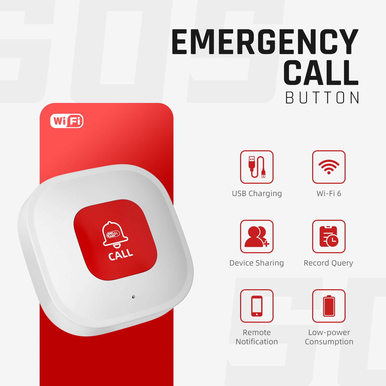 Acil Alarm WiFi akıllı düğme e - Home Security For Seniors incelemesi ve fiyatı