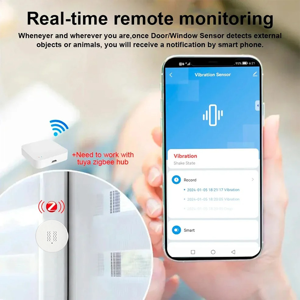 Tuya ZigBee Akıllı Titreşim ve - Home Security And Monitoring incelemesi ve fiyatı