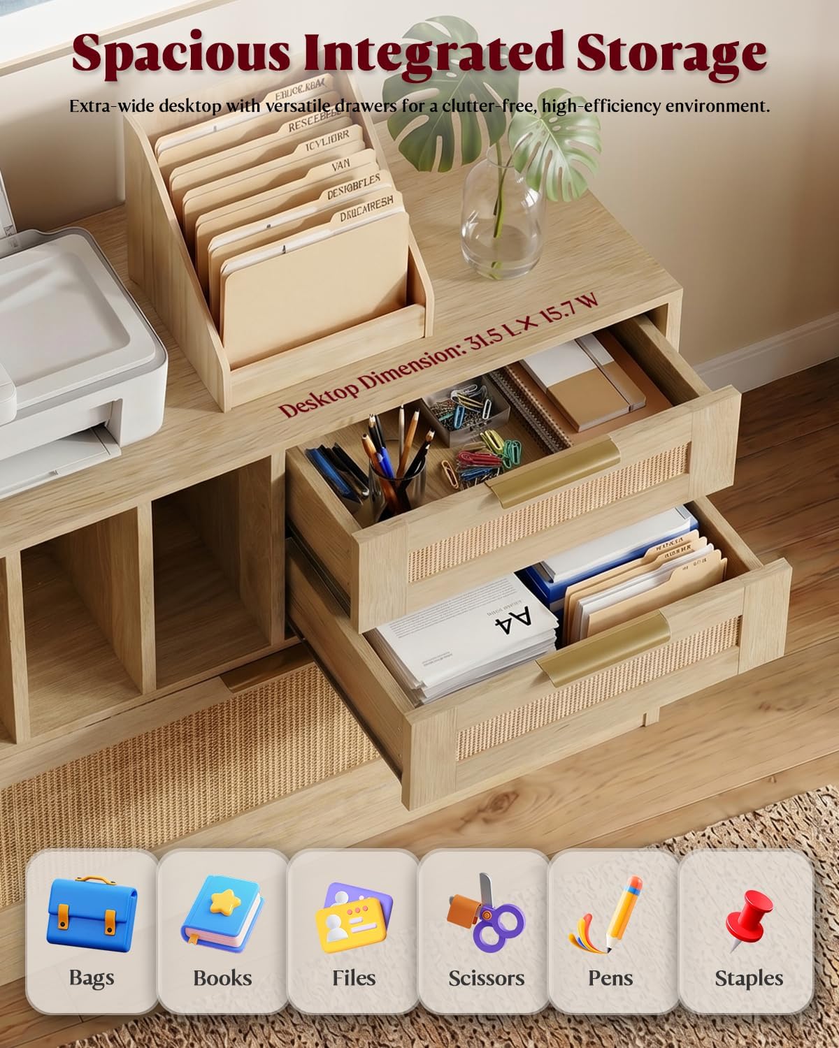 Üç Çekmeceli Yanal Ahşap Ratta - Home Security Letters incelemesi ve fiyatı